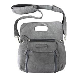 Kelly Moore Gray Faux Leather Camera Bag Crossbody